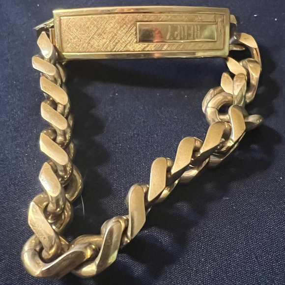 Vintage Men’s Speidel ID Gold Bracelet - Picture 2 of 6
